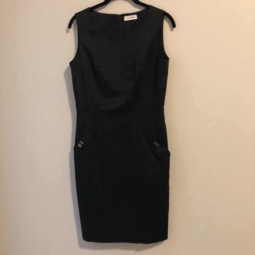 Calvin Klein Black midi dress